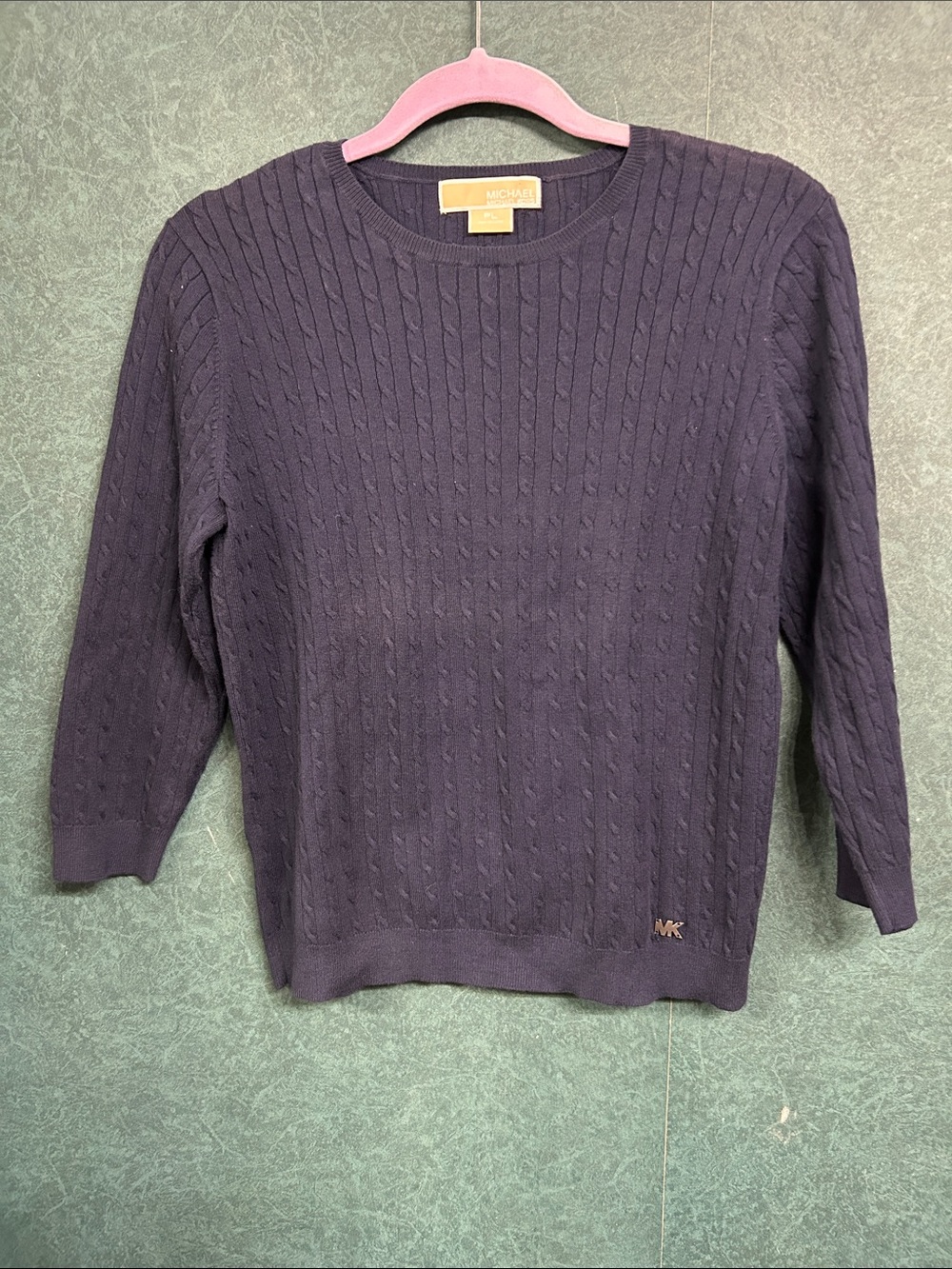GUC PL Michael Kors Dark Navy Cable Crewneck Sweater